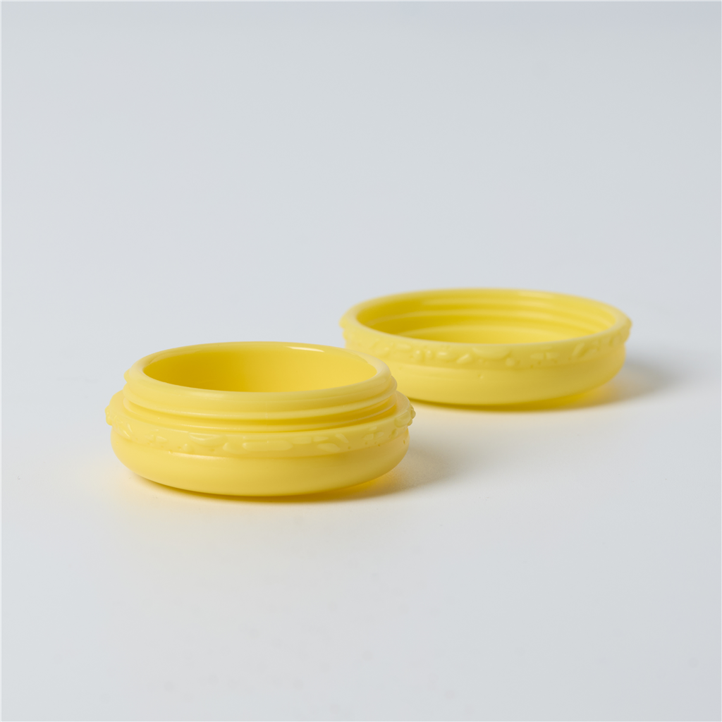 Macaron Plastic Jar and Lid - Lemon